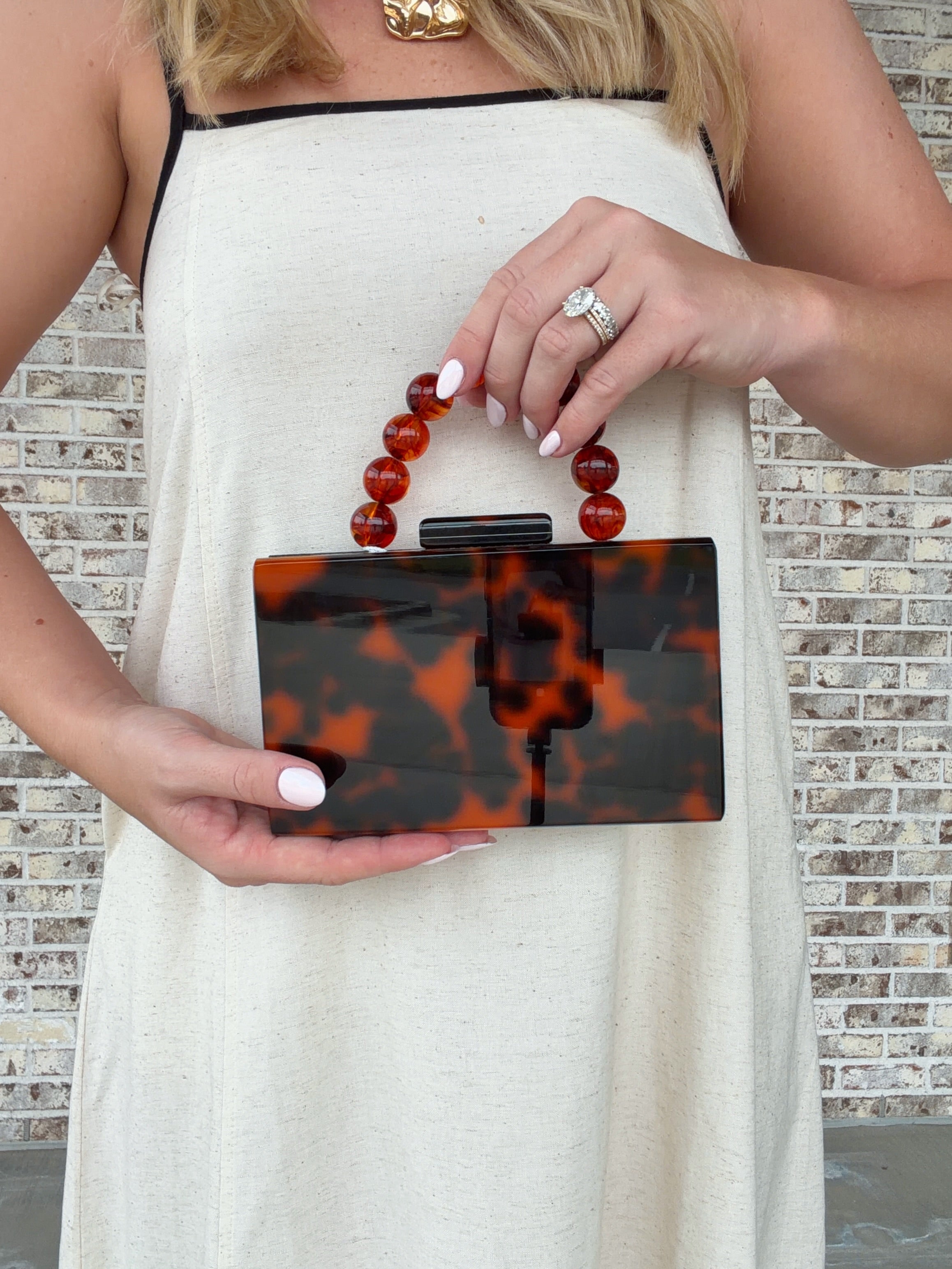 Gemma Acrylic Beaded Wristlet