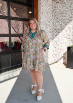 Ava Scallop Trim Boho Dress