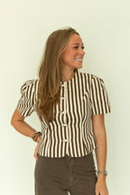 Selina Stripe Puff Sleeve Top