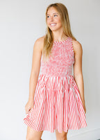 Aveline Smocked Stripe Mini Dress