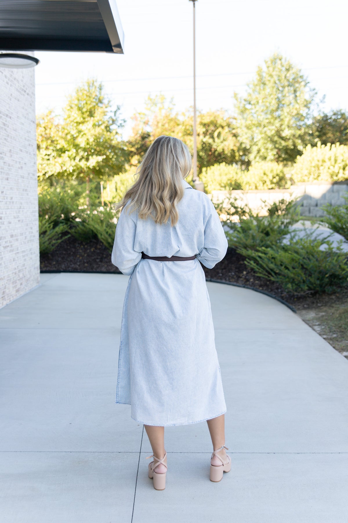 Gia Striped Maxi Shirt Dress