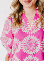 Elowen Medallion Puff Sleeve Dress