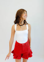 Hazel Ruffle Hem Shorts
