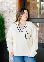 Zara Contrast Collared Sweater