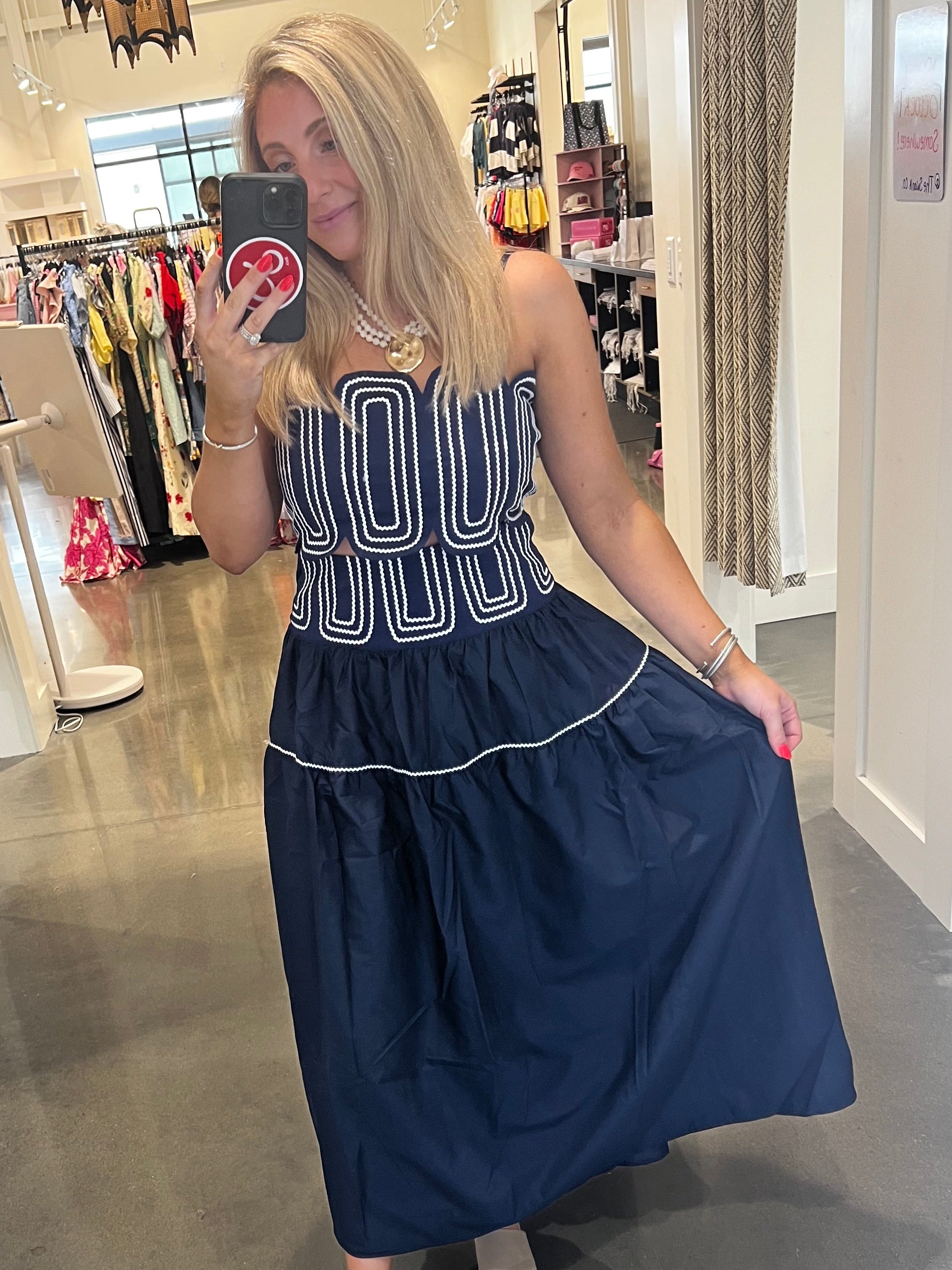 Row Scallop Tank & Maxi Skirt Set