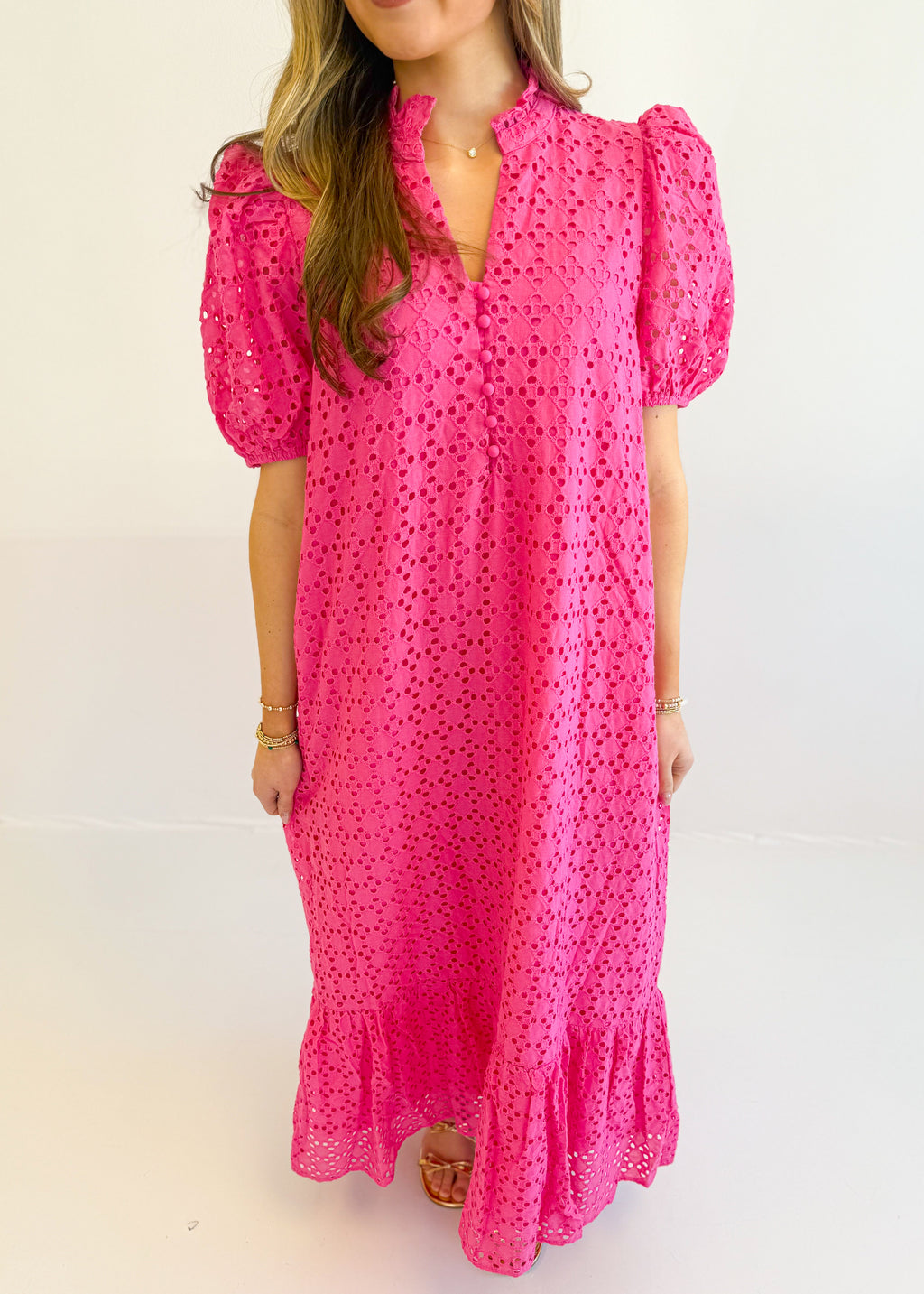 Holland Puff Sleeve Midi Dress