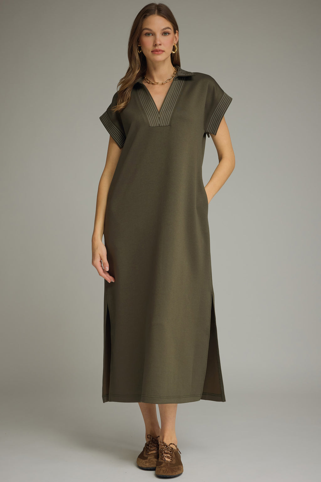 Callie Collared Midi Dress