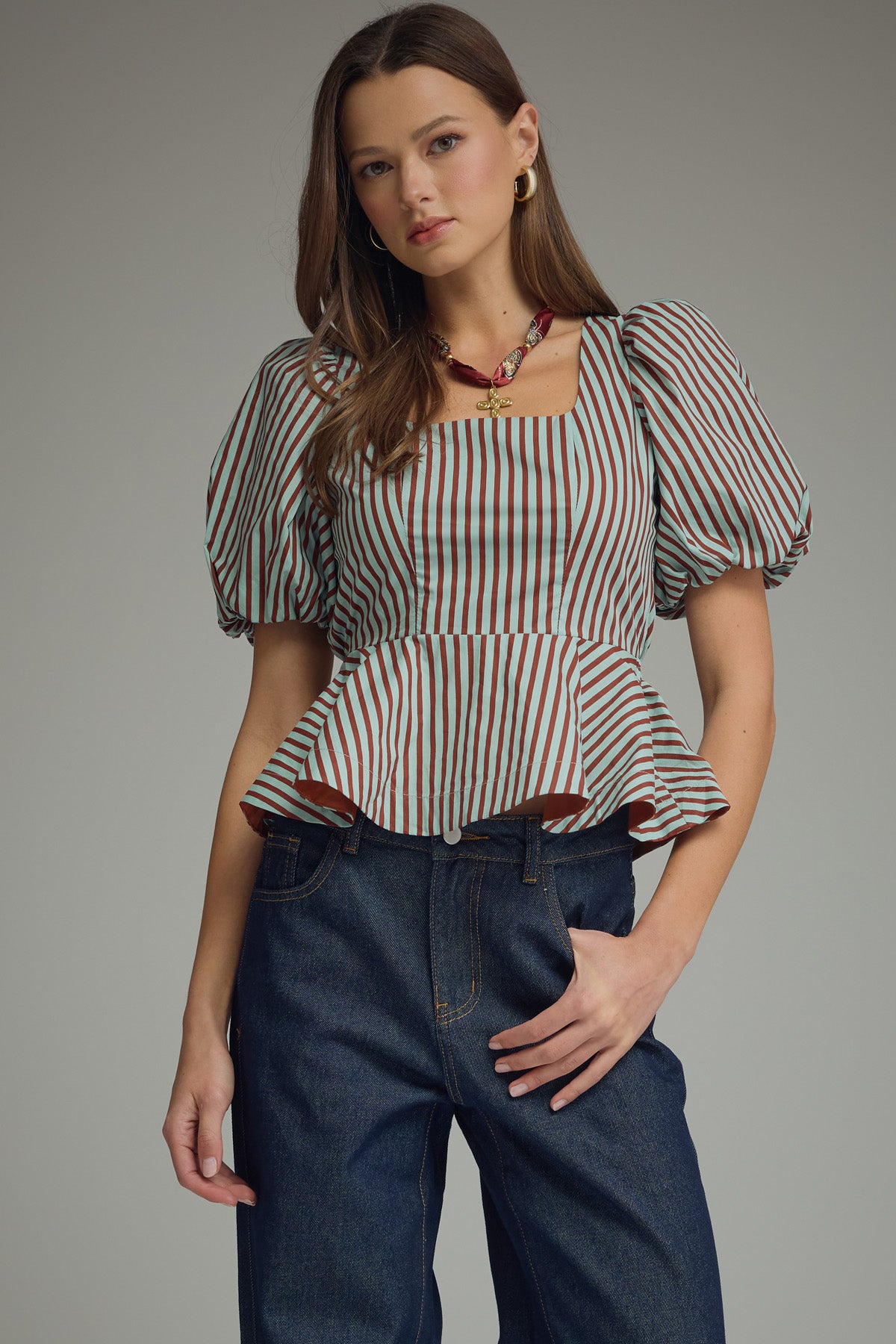Stella Stripe Peplum Top
