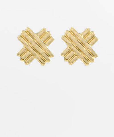 Bar Textured Crisscross Earrings