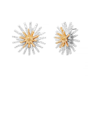Sunburst Texture Metal Earrings