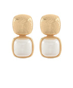 Color Double Layer Stone Earrings