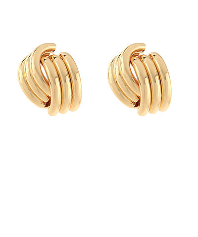 Layered Curve Metal Earrings