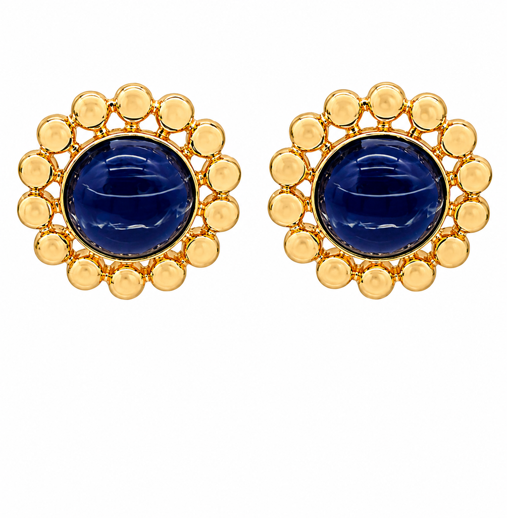 Dome Shape Stone Earrings
