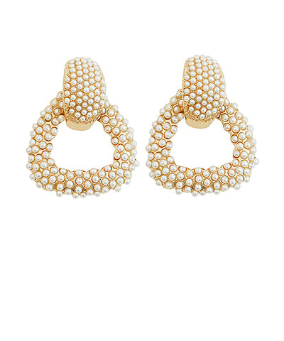 Pave Door Knocker Earrings