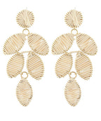 Raffia Leaf Shaped Earrings