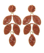 Raffia Leaf Shaped Earrings