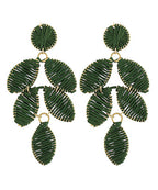 Raffia Leaf Shaped Earrings