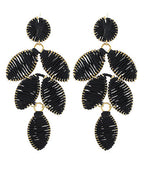 Raffia Leaf Shaped Earrings