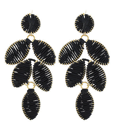 Raffia Leaf Shaped Earrings