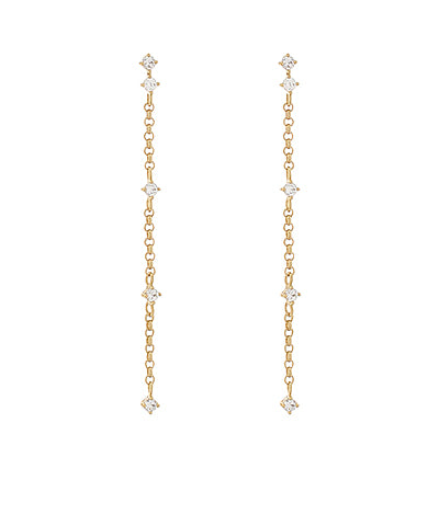 Crystal Station Chain Earrings