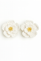 Serena Raffia Flower Earrings