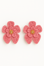Serena Raffia Flower Earrings