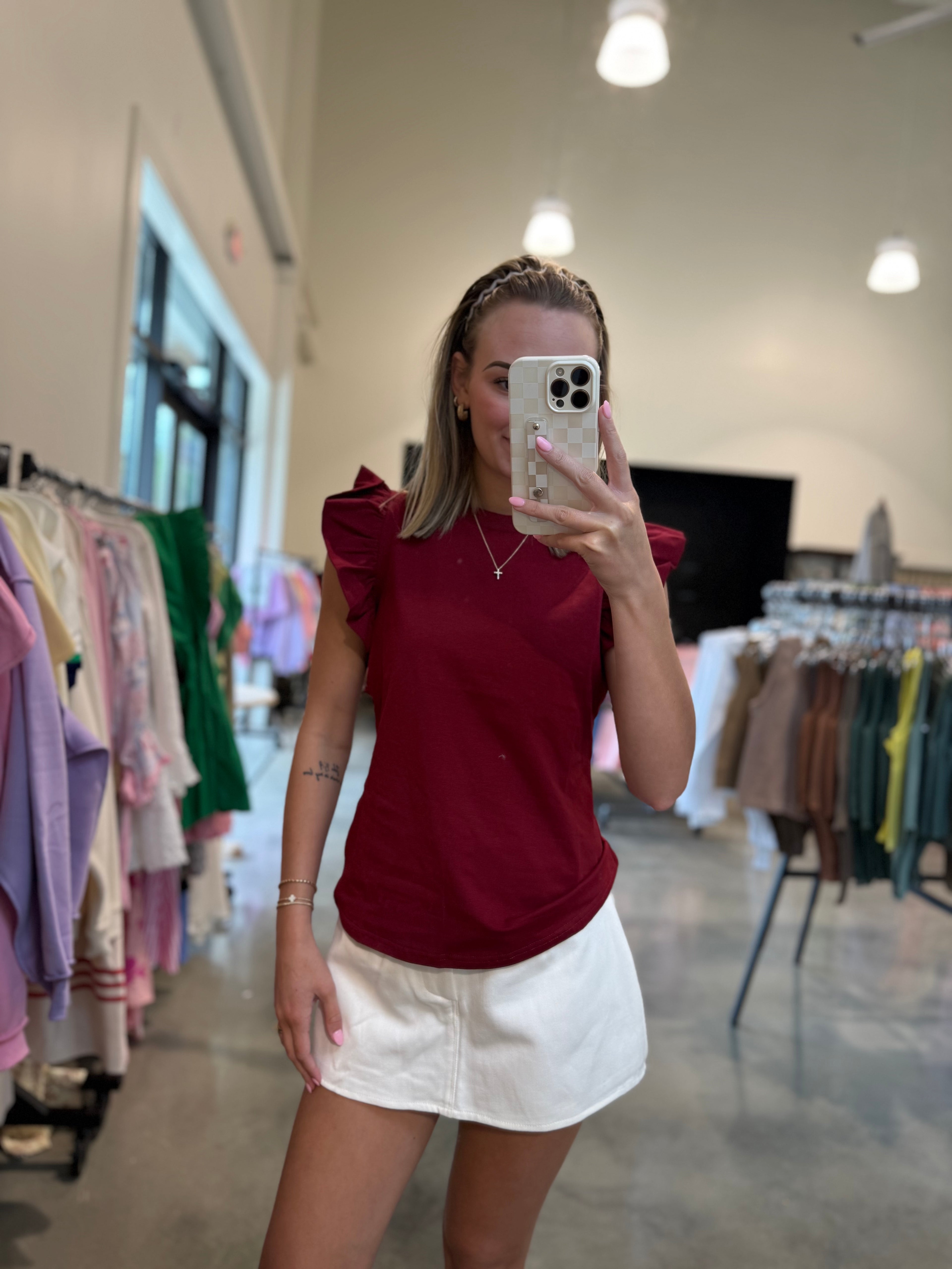 Elliana Flutter Sleeves Top
