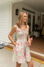 Sylvia Smocked Floral Midi Dress