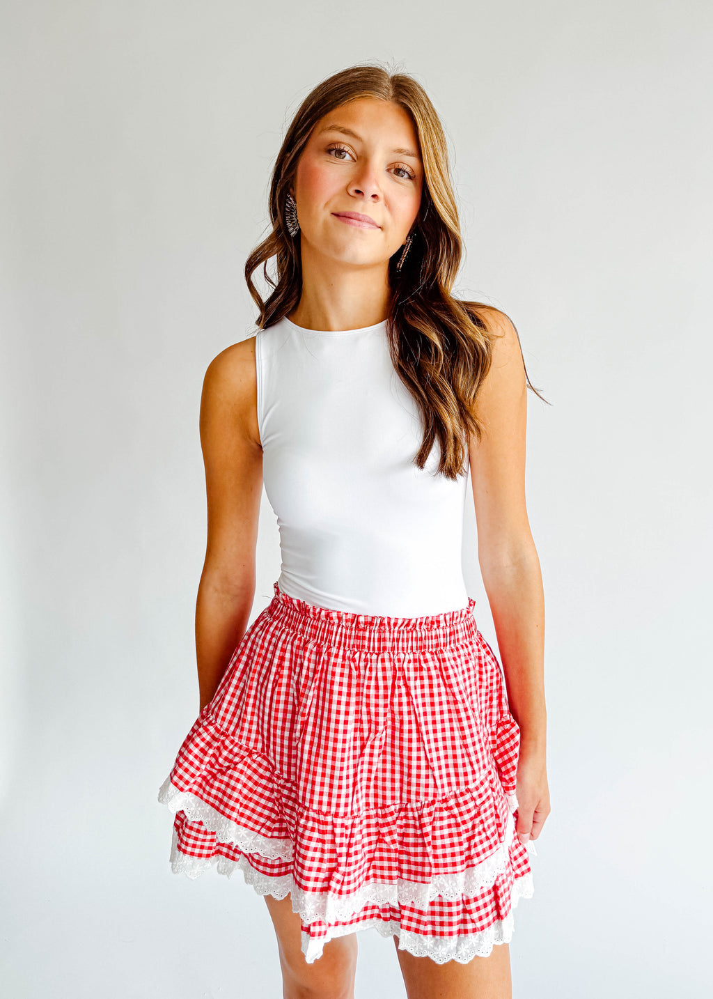 Sophie Gingham Ruffle Skort