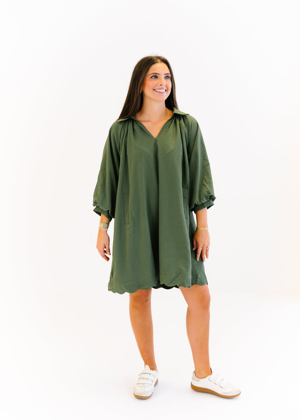 Lydia Scallop Hem Tunic Dress