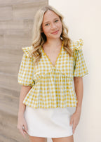 Gracie Gingham Ruffle Top
