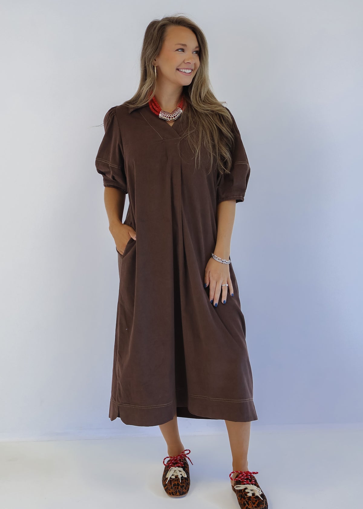 Calla Collar Midi Dress