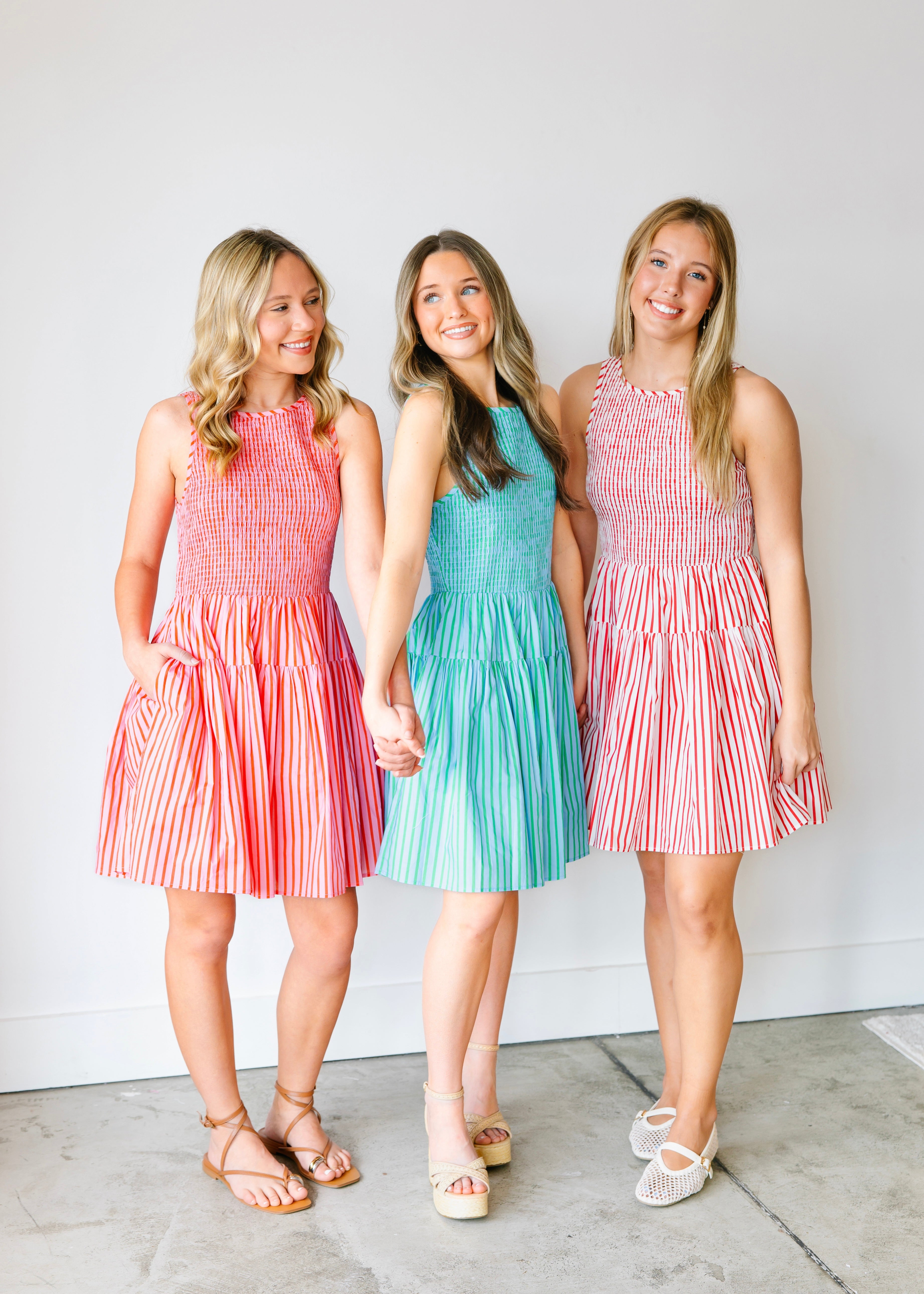 Aveline Smocked Stripe Mini Dress