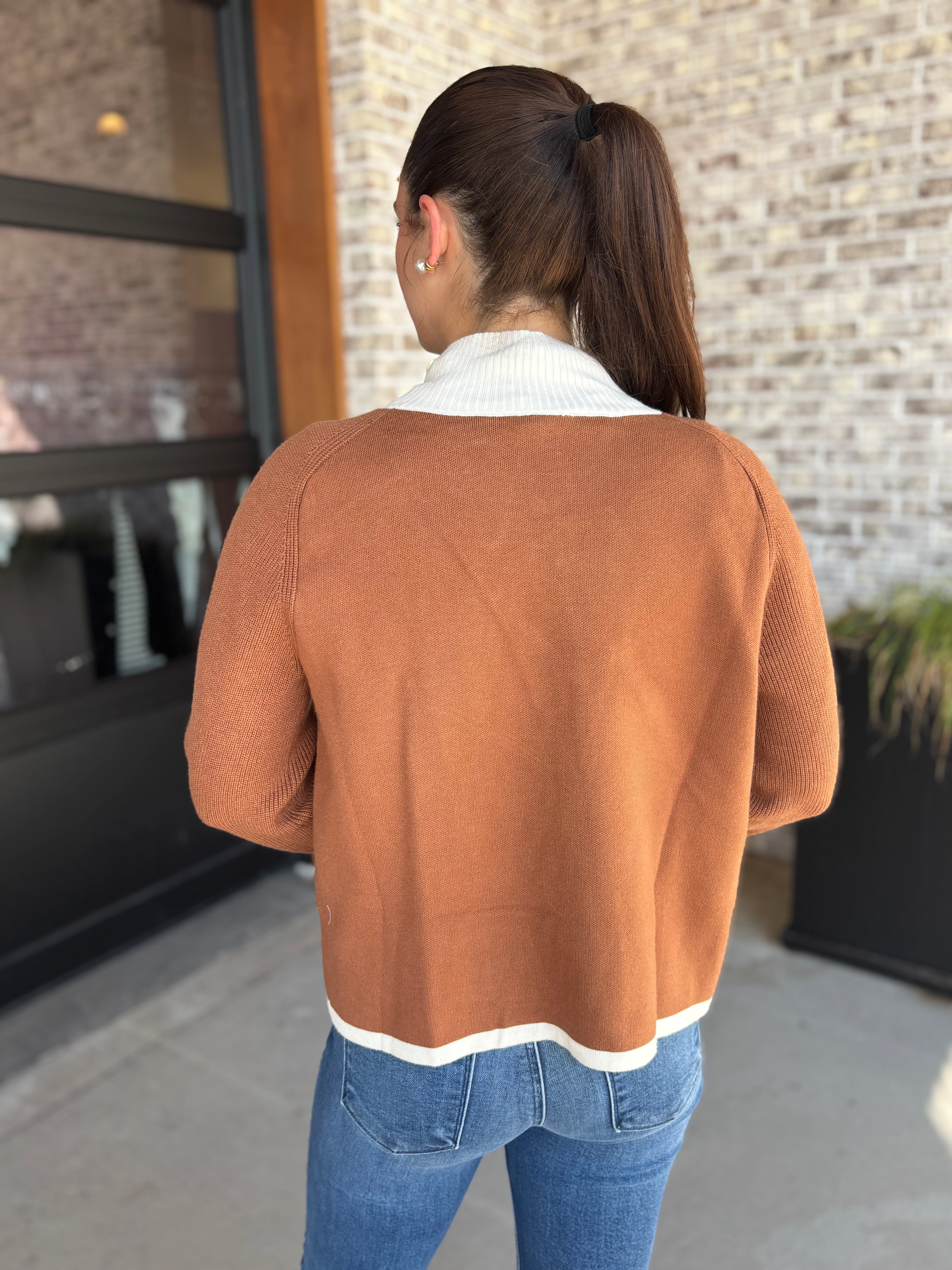Greer Contrast Trim Cardigan