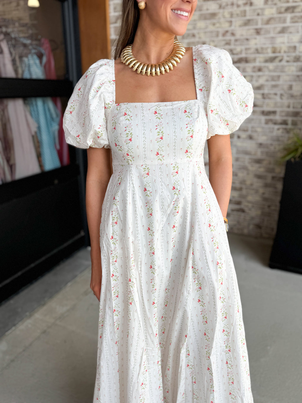 Rosalie Garden Square Midi Dress