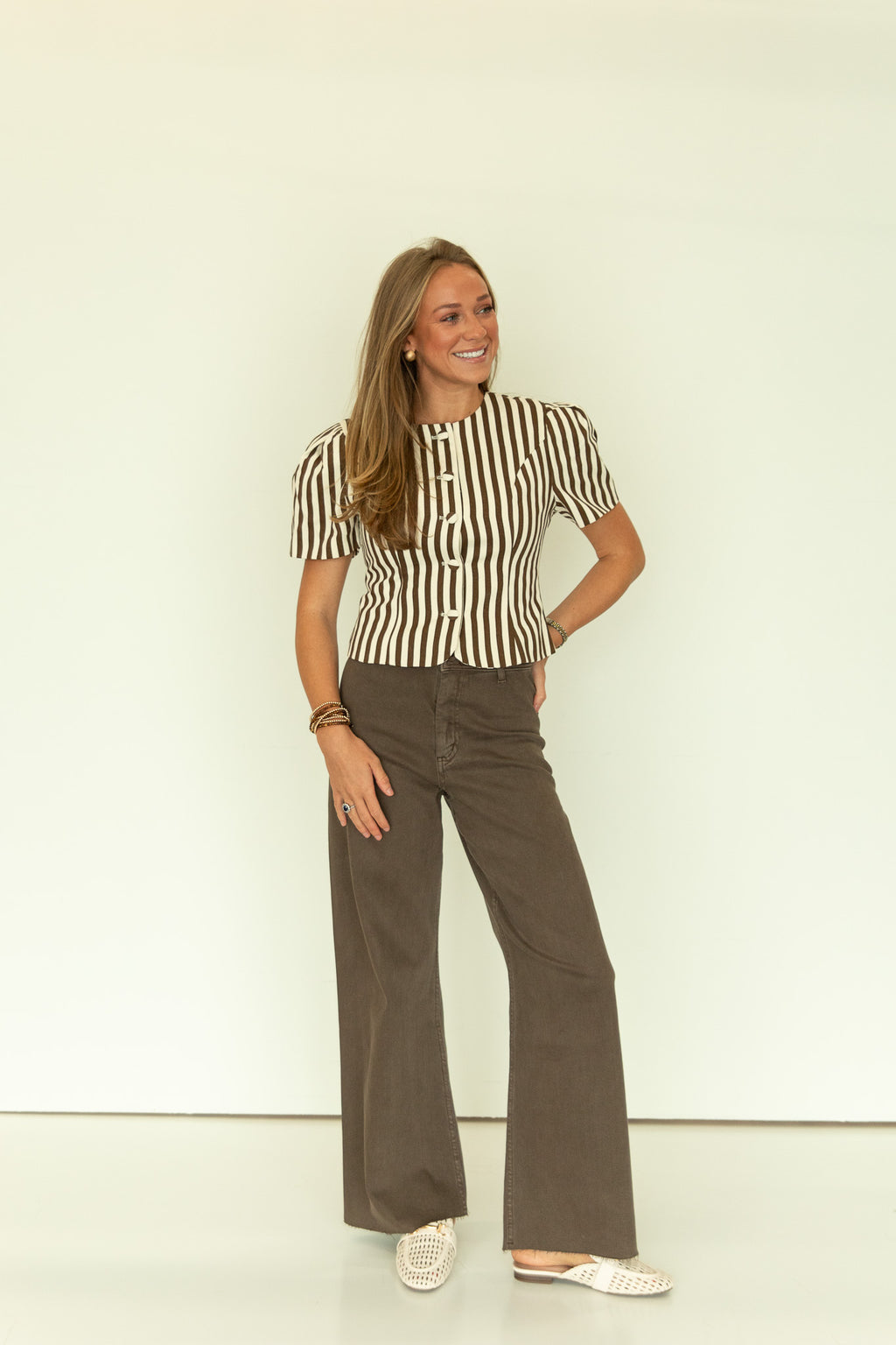 Selina Stripe Puff Sleeve Top