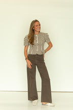 Selina Stripe Puff Sleeve Top