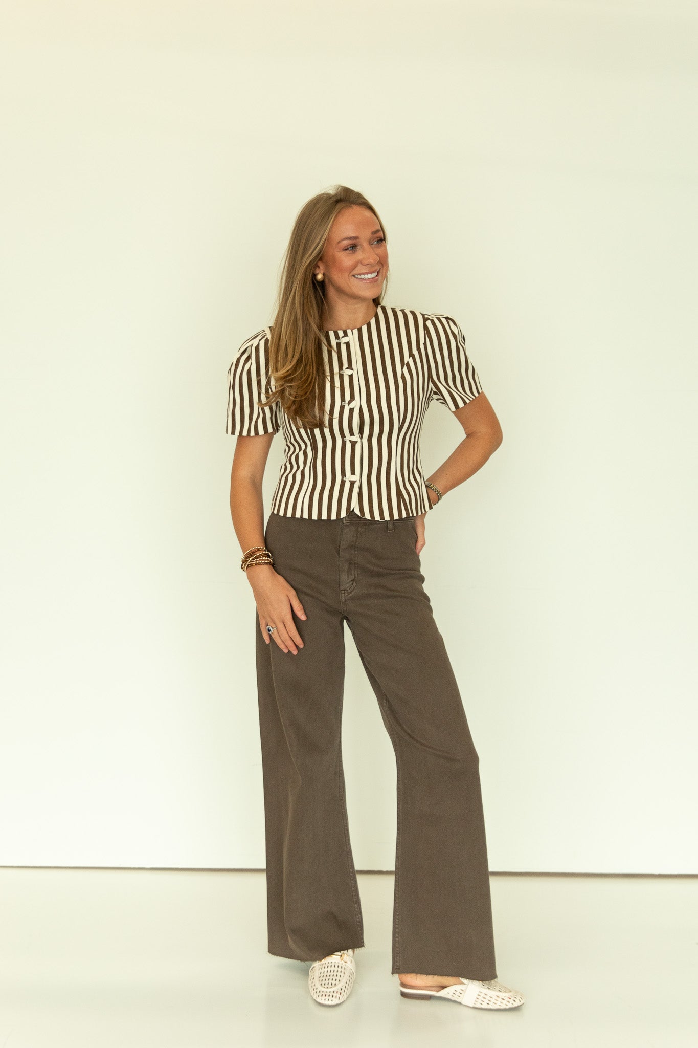 Selina Stripe Puff Sleeve Top