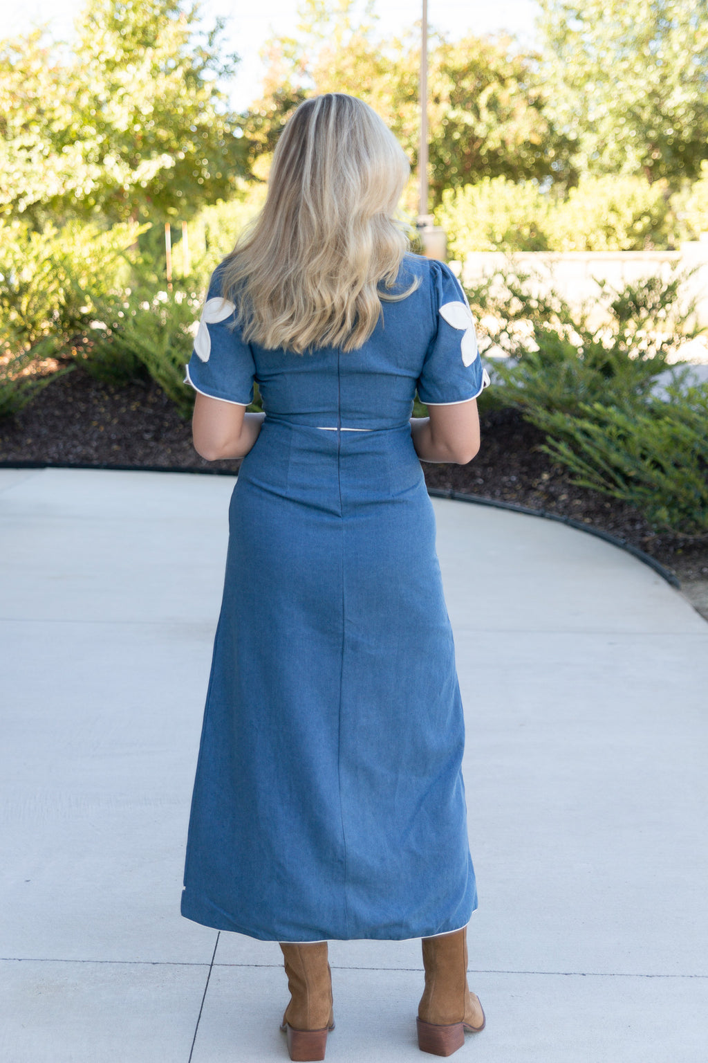 Delilah Denim Petal Midi Dress