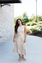 Sandy Sleeveless Gingham Midi Dress