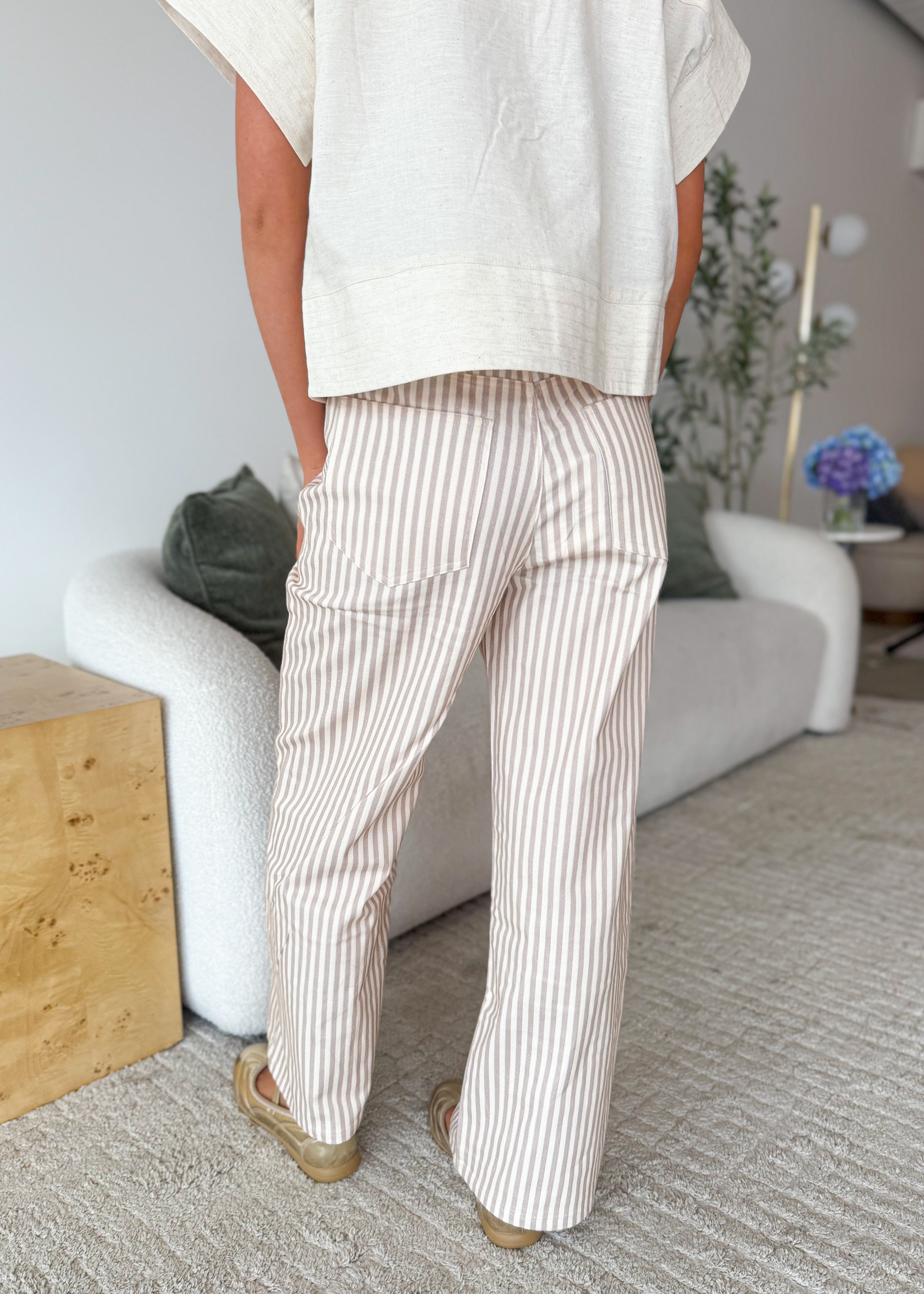 Marie Stripe Pull-On Trousers