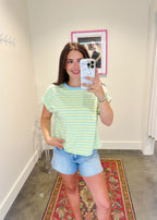 Zoe Striped Easy Knit T-Shirt Top
