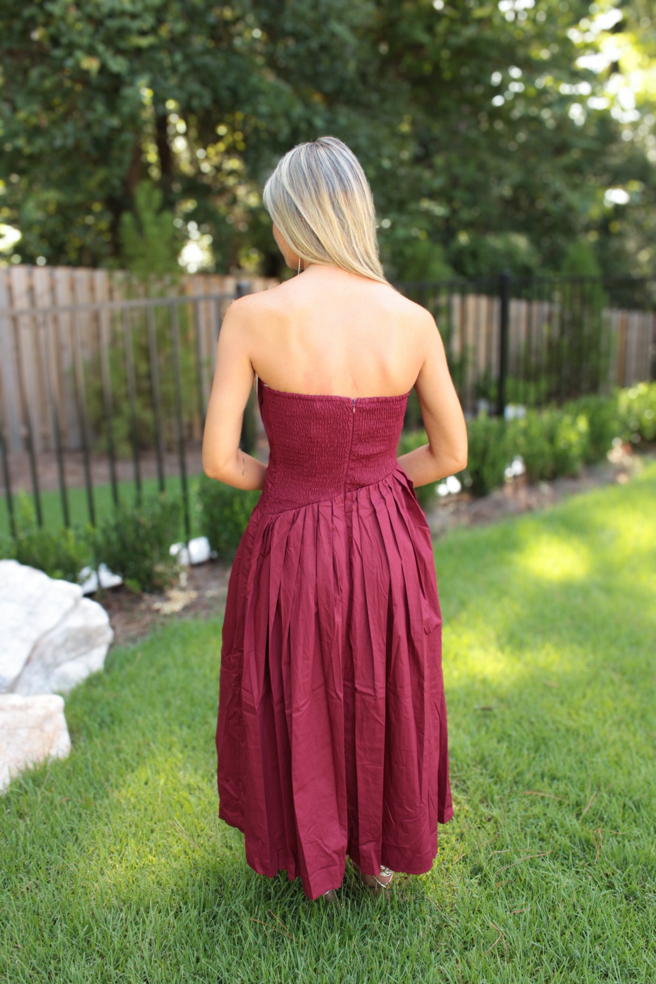 Evelina Pleated Midi Dress