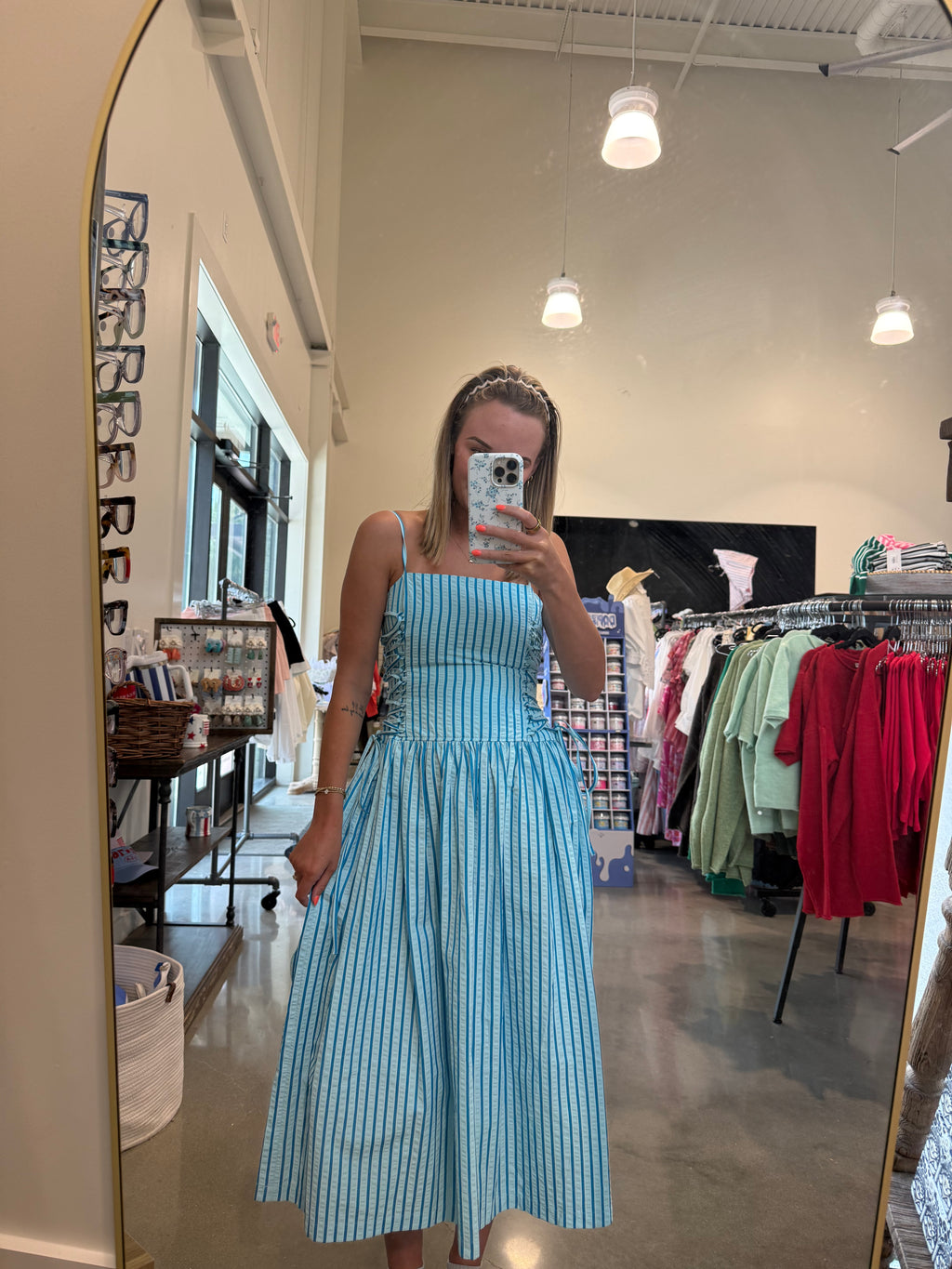 Collins Striped Midi Dress