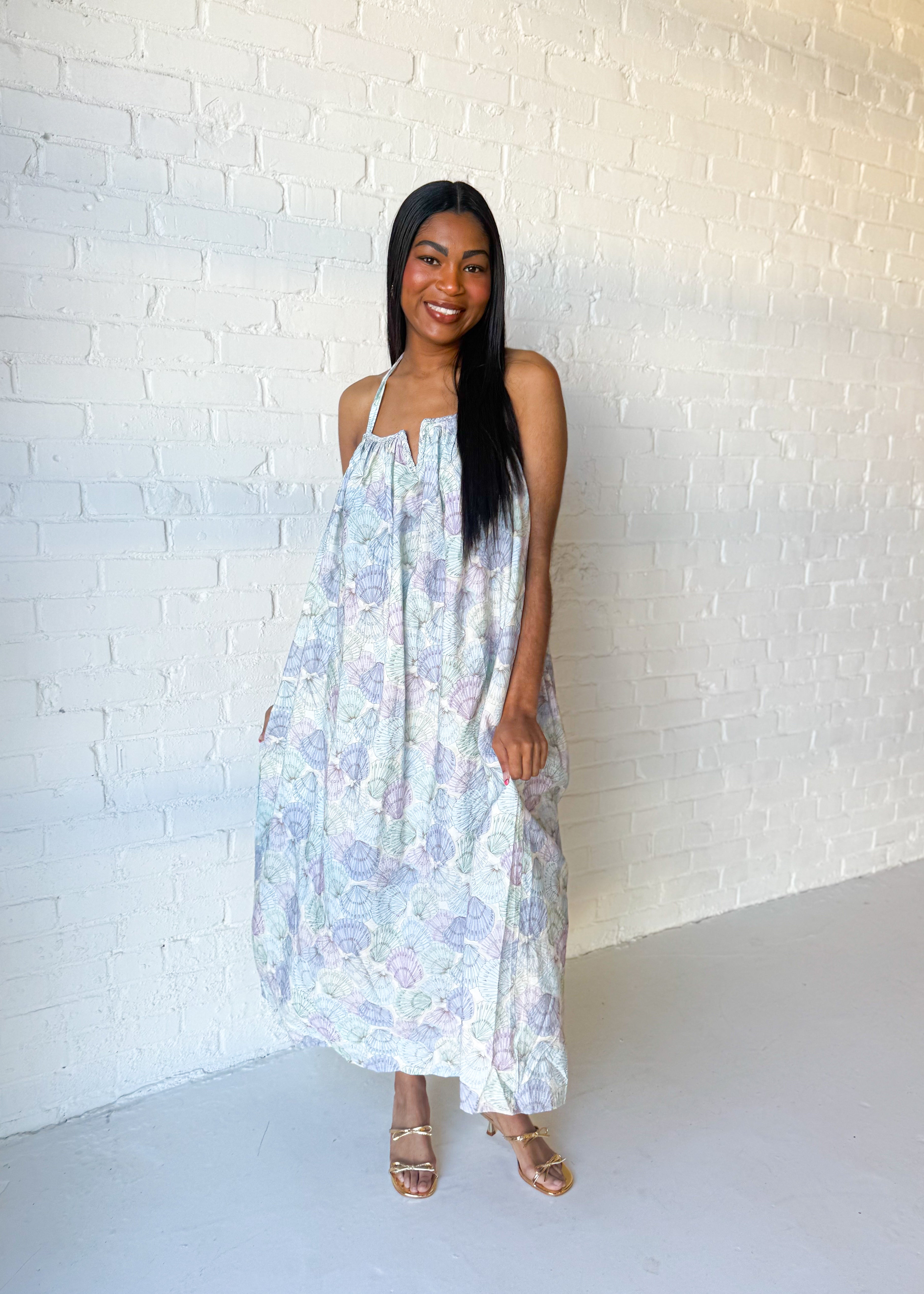 Cove Printed Open Back Halter Midi Dress M / Multi Cove Printed Open Back Halter Midi Dress M / Multi