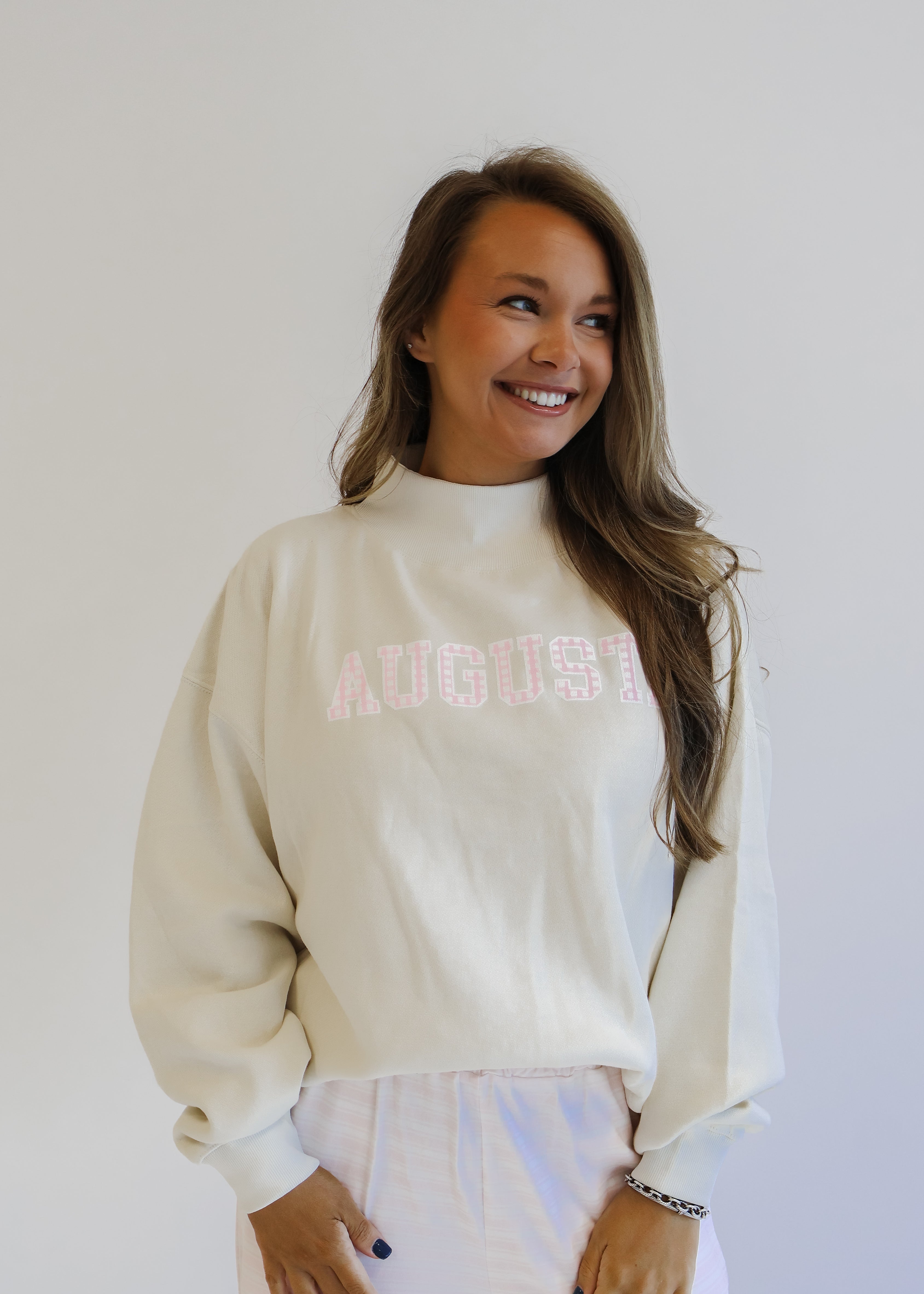 Augusta Gingham Mock Neck