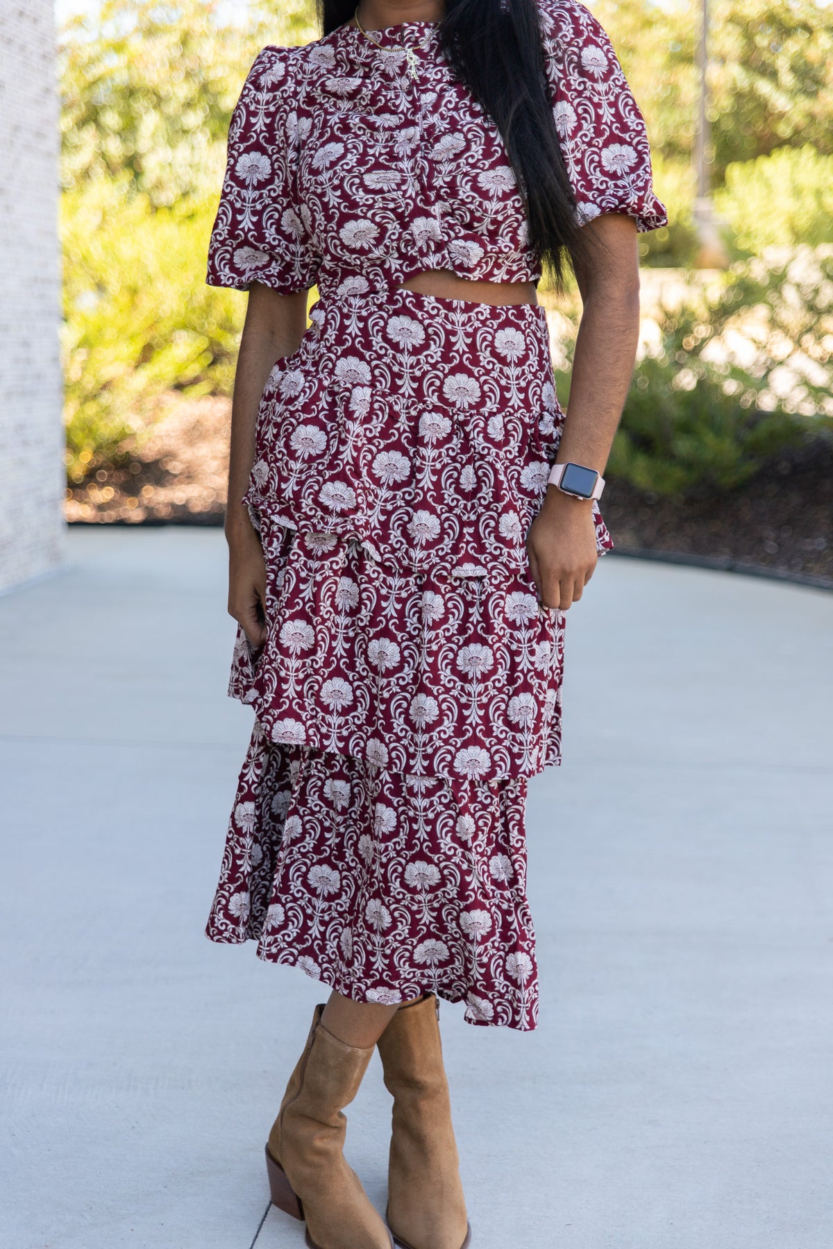 Roselyn Floral Print Maxi Skirt