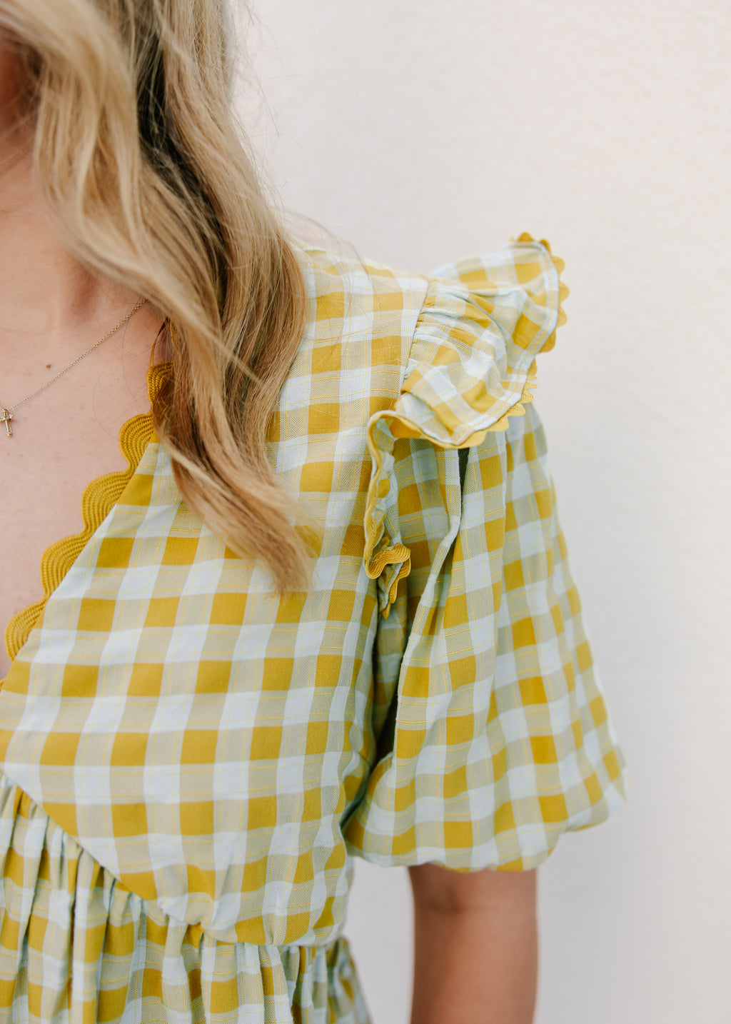 Gracie Gingham Ruffle Top