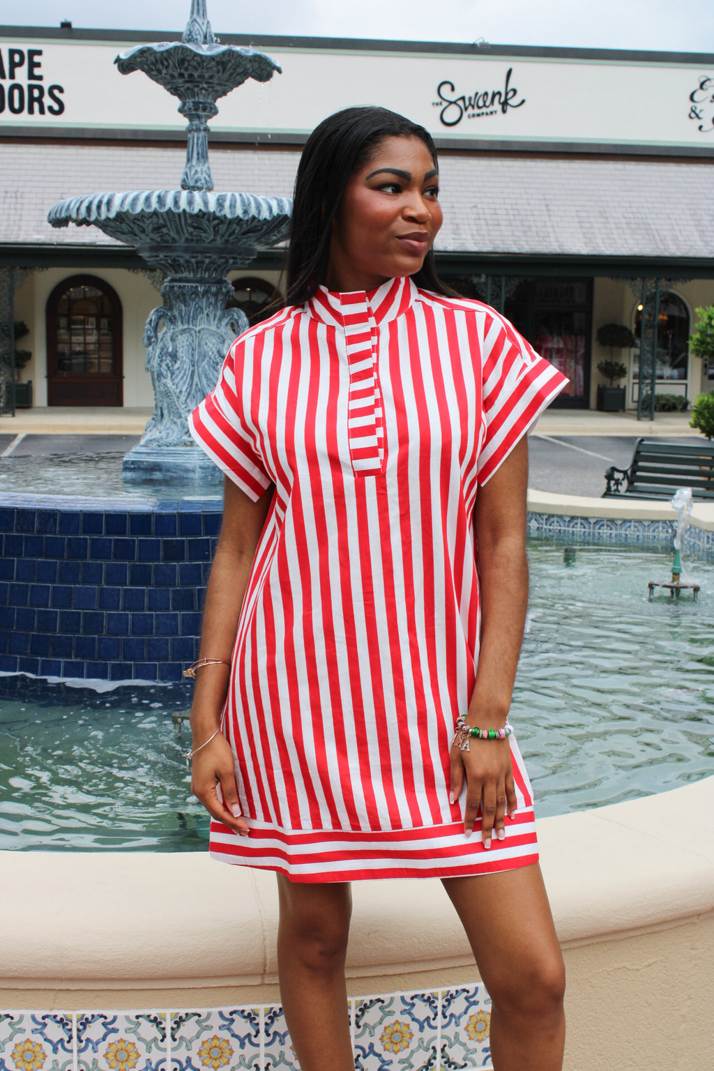 Pleasant Street Stripe Shirt Dress
