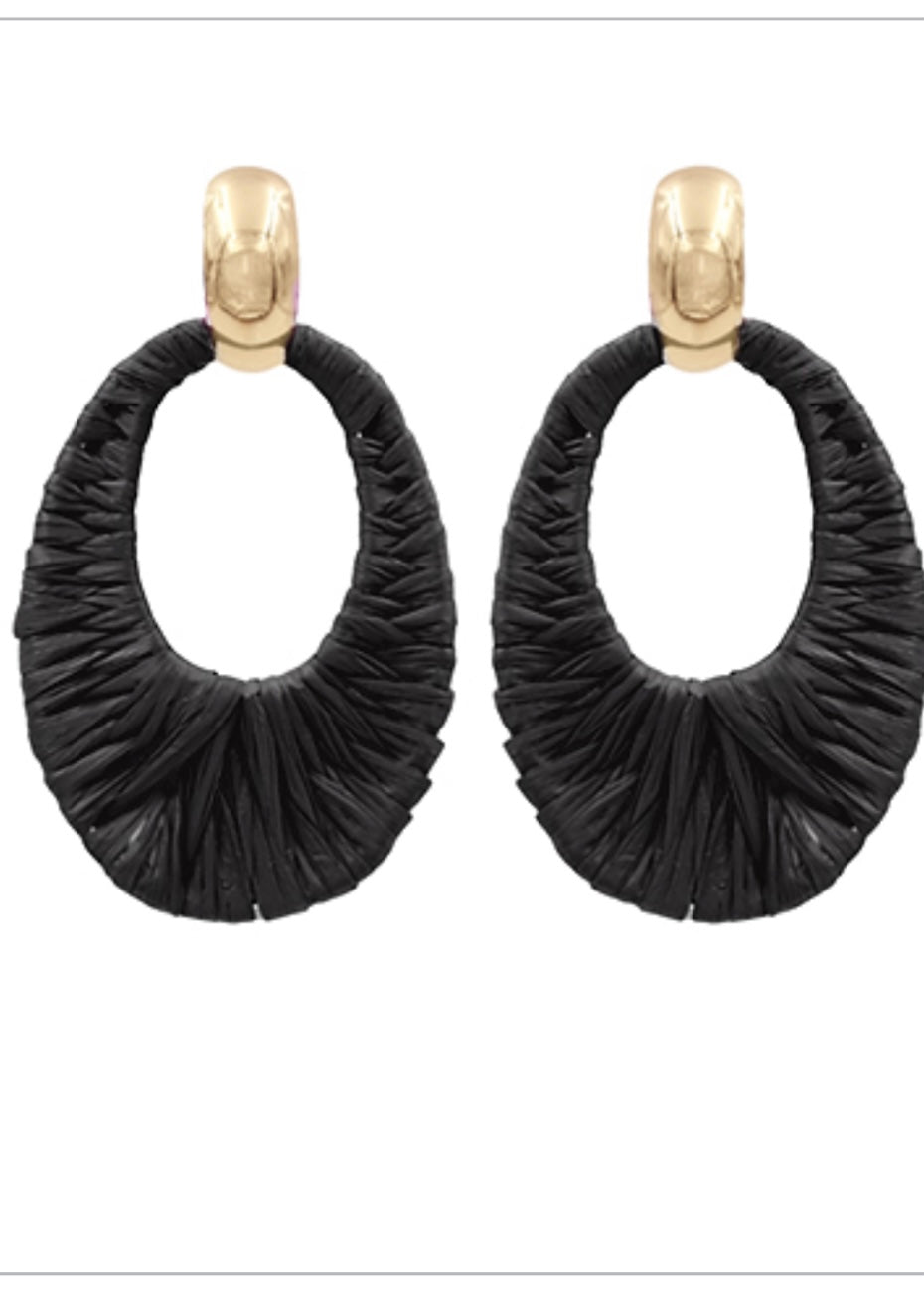 Raffia Oval Link Earring